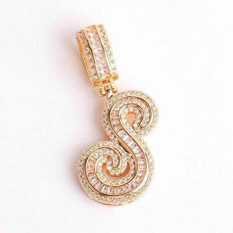Iced Out Moissanite Customize Name Letter Pendant