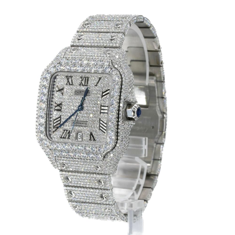 Automatic Iced Out Moissanite Watch Gift For Men's