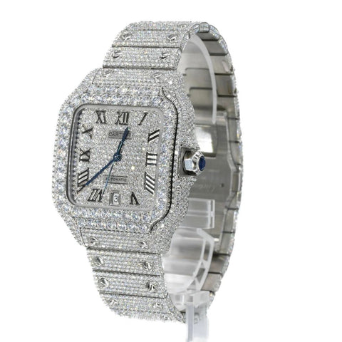 Handcrafted Automatic Iced Out Moissanite Watch Gift For Men's