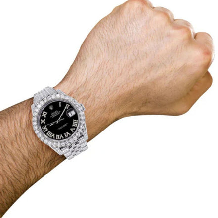 Black Moissanite Diamond Unique Style Luxury Watch