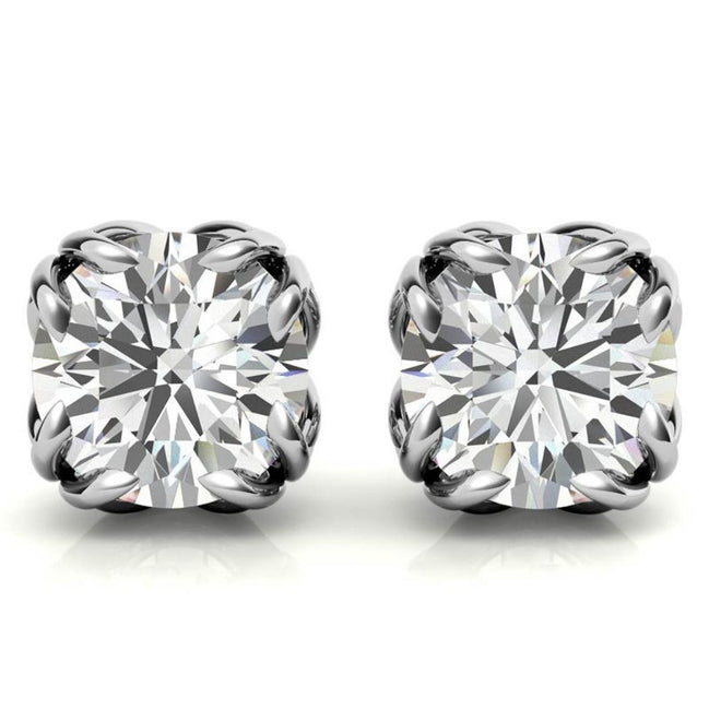 Unique Style Round Cut Moissanite Stud Earrings