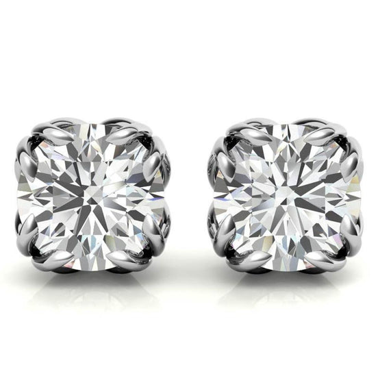 Unique Style Round Cut Moissanite Stud Earrings