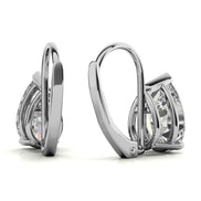 Solitaire Pear Cut Moissanite Lever Back Hoops