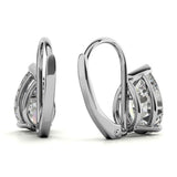 Solitaire Pear Cut Moissanite Lever Back Hoops