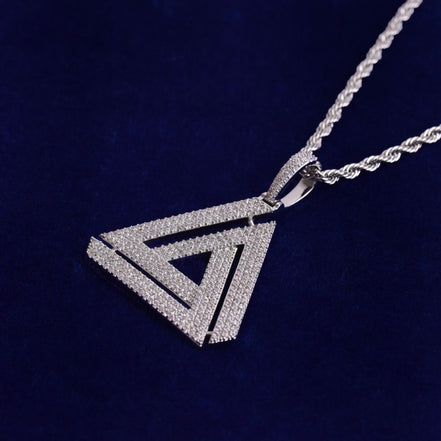 Triangle Shape Moissanite Diamond Iced Out Pendant