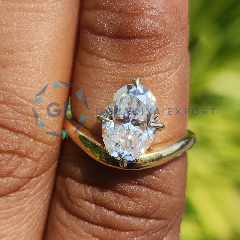 Oval Cut Solitaire Wedding Ring For Women