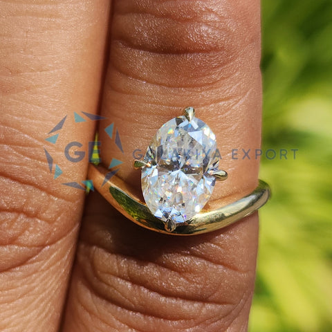 Oval Cut Solitaire Wedding Ring For Women