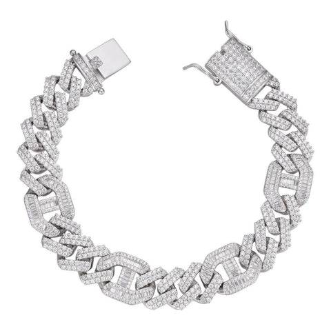 Iced Out Cuban Link Moissanite Bracelet Gift For Men's