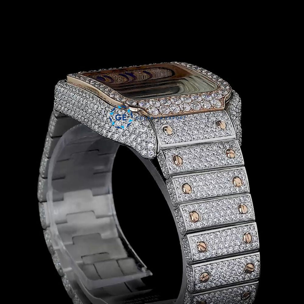 Aesthetic Stainless Steel Moissanite Dual Tone Watch