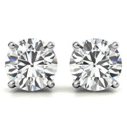 Round Brilliant Moissanite Solitaire Earrings