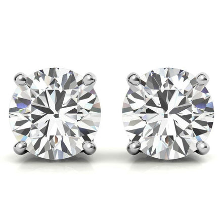 Round Brilliant Moissanite Solitaire Earrings