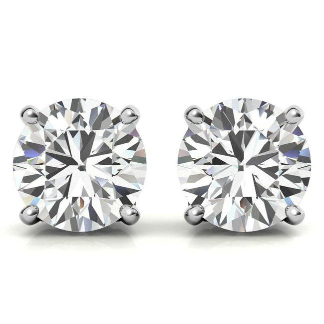 Round Brilliant Moissanite Solitaire Earrings