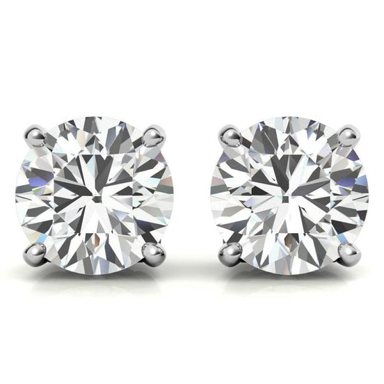 Round Brilliant Moissanite Solitaire Earrings