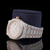 Rose & White Dual Tone Moissanite Hip Hop Men's Watch