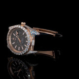 Date Just Black Rubber Belt Moissanite Diamond Wrist Watch