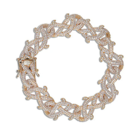 925 Sterling Silver Moissanite Crown Of Thorns Bracelet