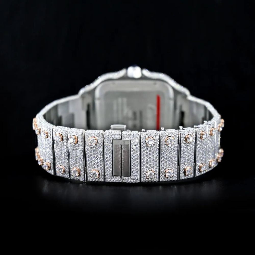 Dual Tone Moissanite Automatic Watch