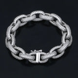 Cuabn Rolo Link Moissanite Bracelet For Men's