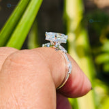 10K White Gold Radiant Cut Engagement Ring For Women