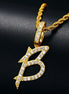 Capital Letter Moissanite Diamond Alphabet Pendant