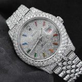 Full Iced Out Moissanite Diamond Date Just Watch
