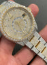 Dual Tone Stainless Steel Iced Out Moissanite Wrist Watch