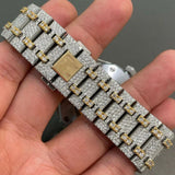 Dual Tone Collect D Color Moissanite Wrist Watch For Men's