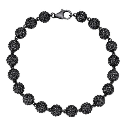 Black Moissanite Diamond Ball Link Bracelet