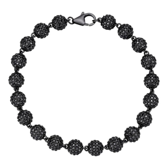Black Moissanite Diamond Ball Link Bracelet