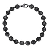 Black Moissanite Diamond Ball Link Bracelet