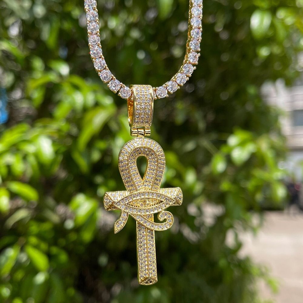 Iced Out Criss Cross Moissanite Diamond Necklace For Men's