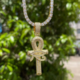 Iced Out Criss Cross Moissanite Diamond Necklace For Men's