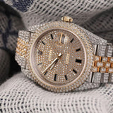 Handcrafted Dual Tone Automatic Moissanite Watch