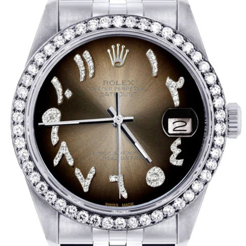 Date Just Moissanite Arabic Stylish & Classic Watch