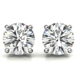 Four Prong Round Cut Moissanite Solitaire Earrings