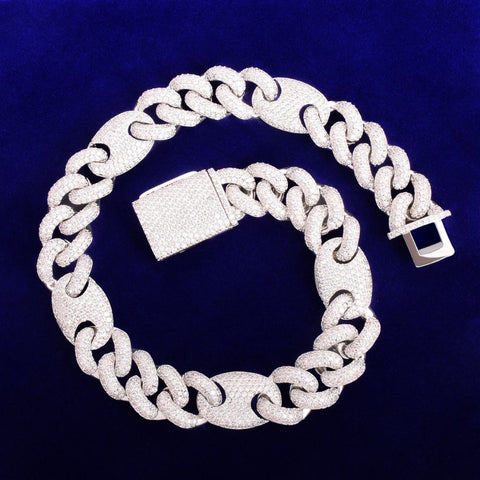 Miami Cuban Bean Link Iced Out Moissanite Chain