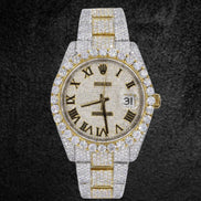 Casual Style Date Just Round Cut Moissanite Watch