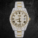 Casual Style Date Just Round Cut Moissanite Watch