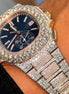 Blue Dial Dual Tone Moissanite Diamond Watch