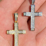 925 Sterling Silver Iced Out Cross Pendant