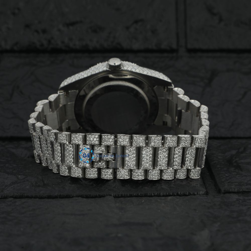 Day Date Iced Out Moissanite Full White Luxury Watch