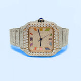Rain Bow Roman Numeric Moissanite Diamond Watch