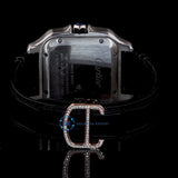 VVS1 Moissanite Black Leather Belt Classic Wrist Watch