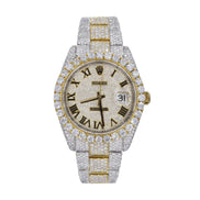 Bust Down Dual Tone Moissanite Men's Watch