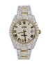 Bust Down Dual Tone Moissanite Men's Watch