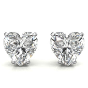 Modern Solitaire Heart Cut Moissanite Earrings