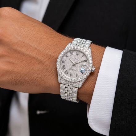 Full Iced Out Moissanite Watch For Men's Hip Hop Watches