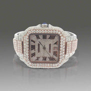 VVS1 Moissanite Dual Tone Fashion Watch For Men's
