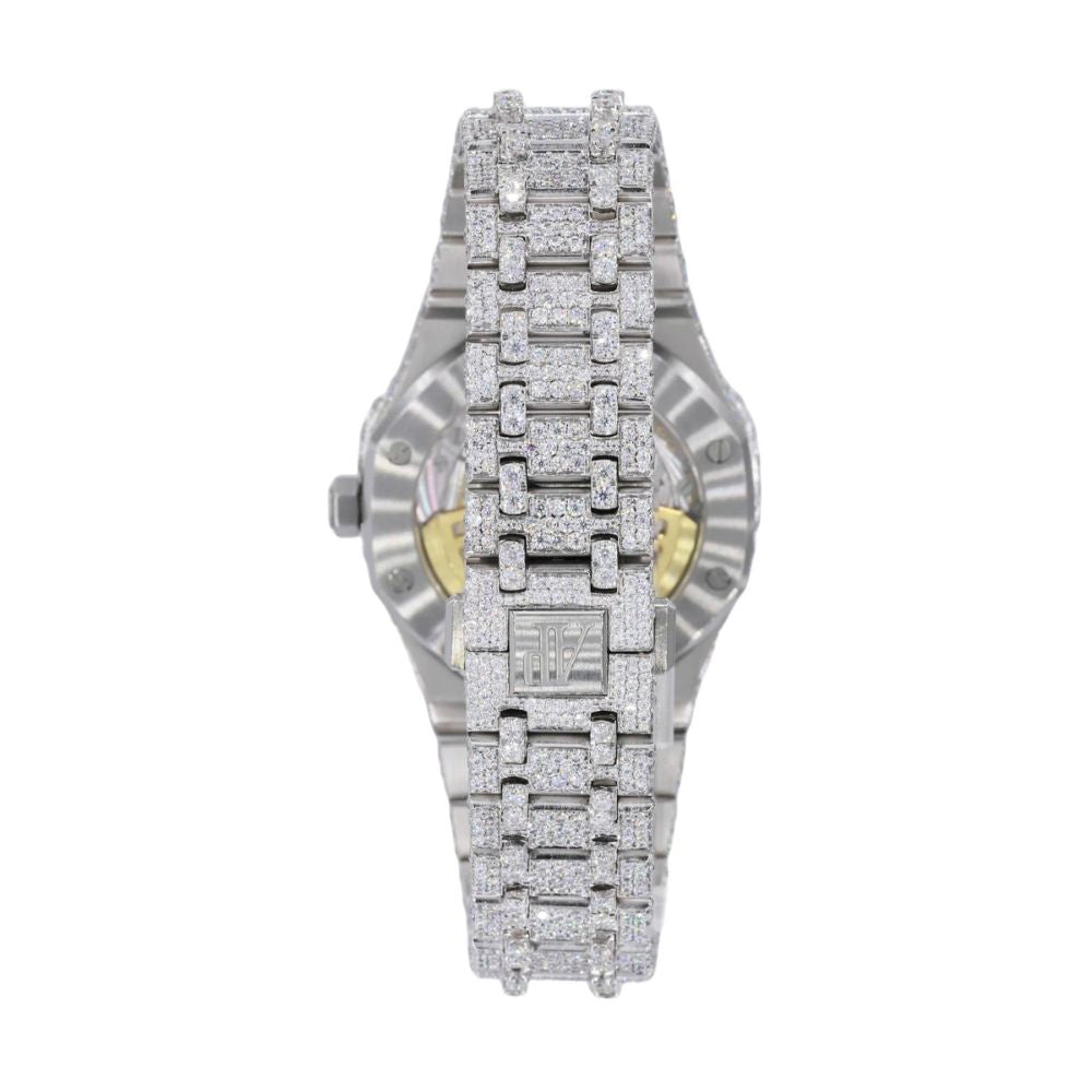 Stainless Steel Iced Out Moissanite Custom Watch