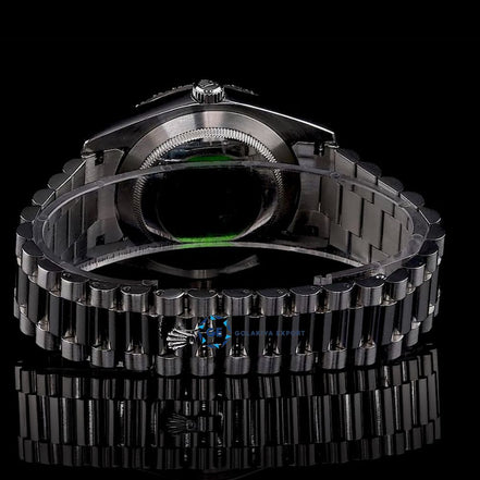 Day Date Moissanite Green Dial Wrist Watch For Men's